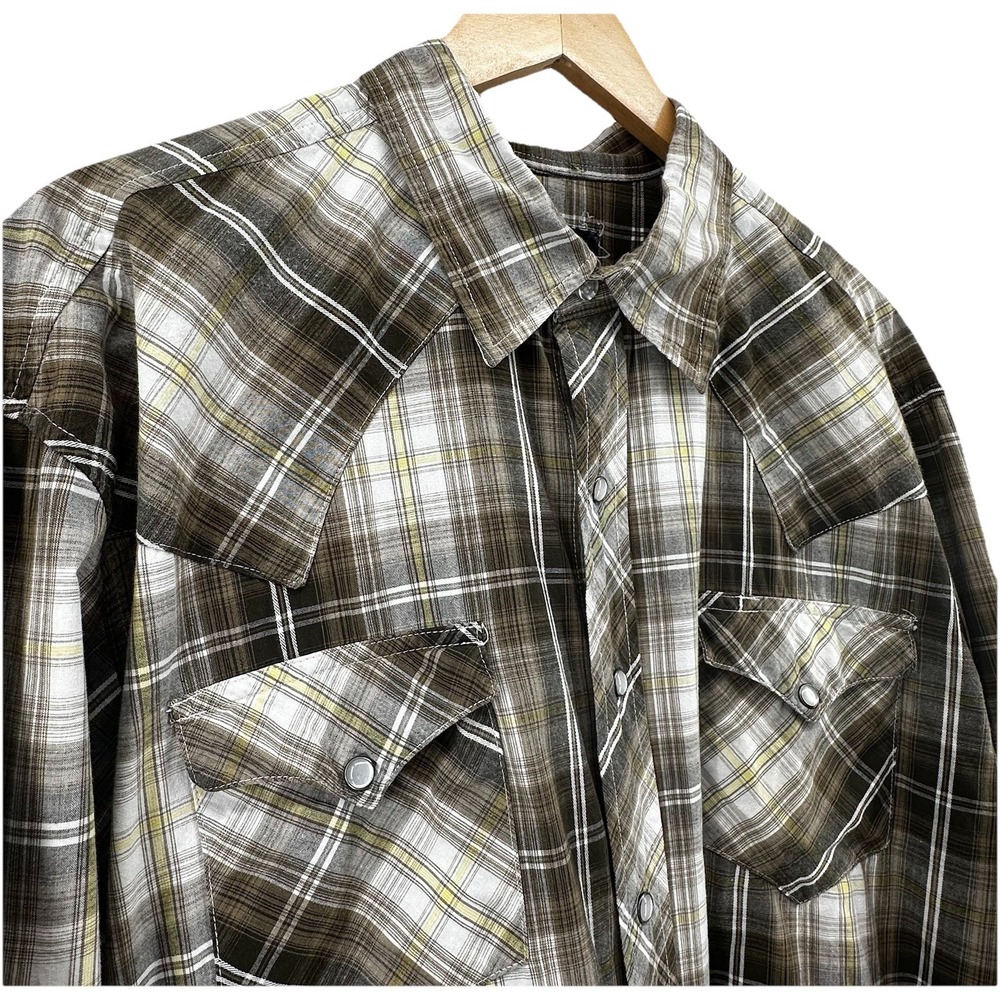 Tin Haul Men's Western Shirt 2XL‎ Long Sleeve Green